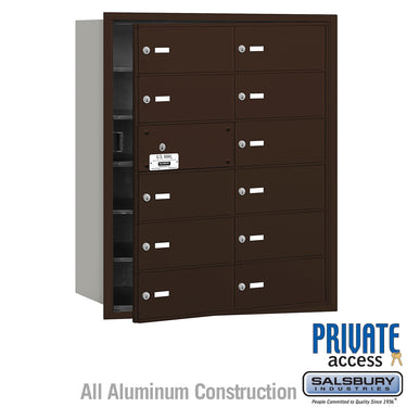 4B+ Horizontal Mailbox (Includes Master Commercial Lock) - 12 B Doors (11 usable) - Bronze - Front Loading - Private Access
